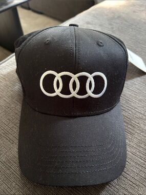 NWT Audi Black Baseball Cap with White Logo